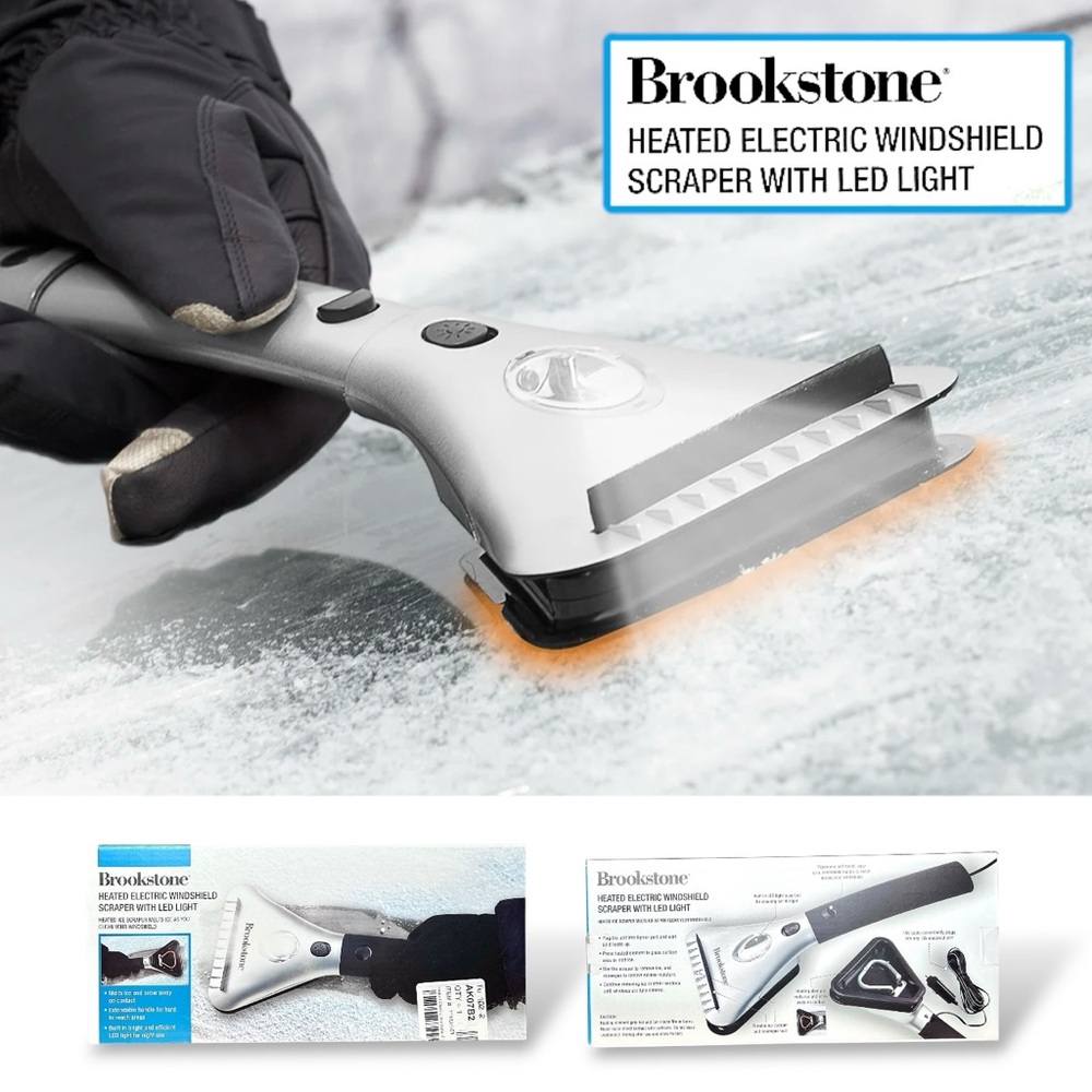 Sharper Image LED Heated Ice Scraper 12 V